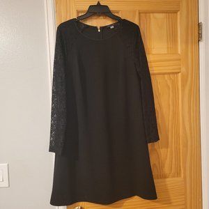 Black Tommy Hilfiger dress with lace sleeves